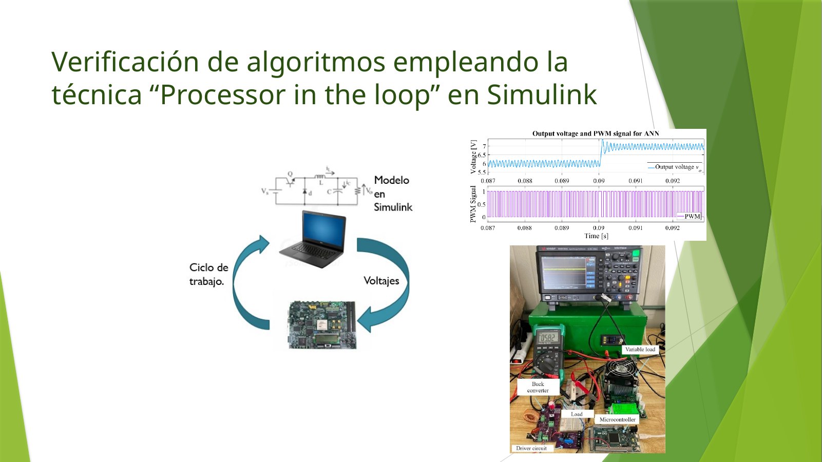 Lámina 9: Verificación de algoritmos empleando la técnica “Processor in the loop” en Simulink