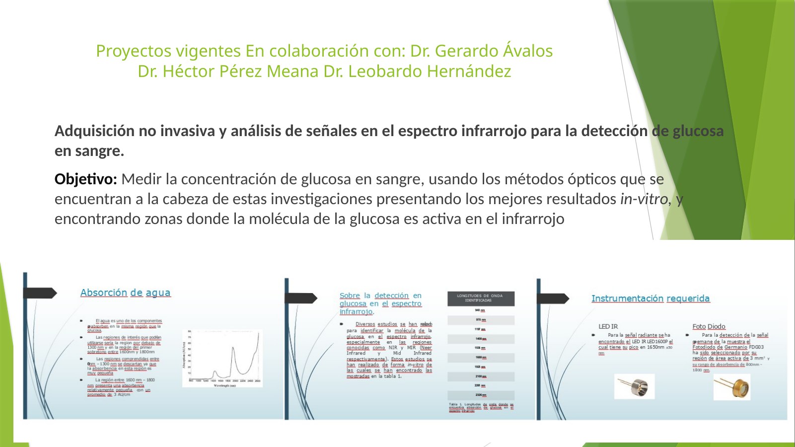 Lámina 5: Proyectos vigentes En colaboración con: Dr. Gerardo Ávalos Dr. Héctor Pérez Meana Dr. Leobardo Hernández